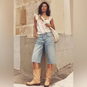 NWT We The Free Low-Rise Relaxed Capri Jeans